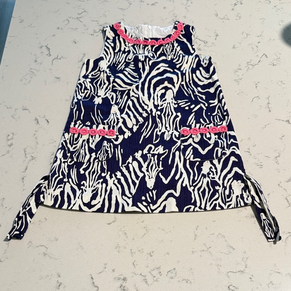 Lilly Pulitzer Girls Classic Shift Dress Entourage Zebra 4